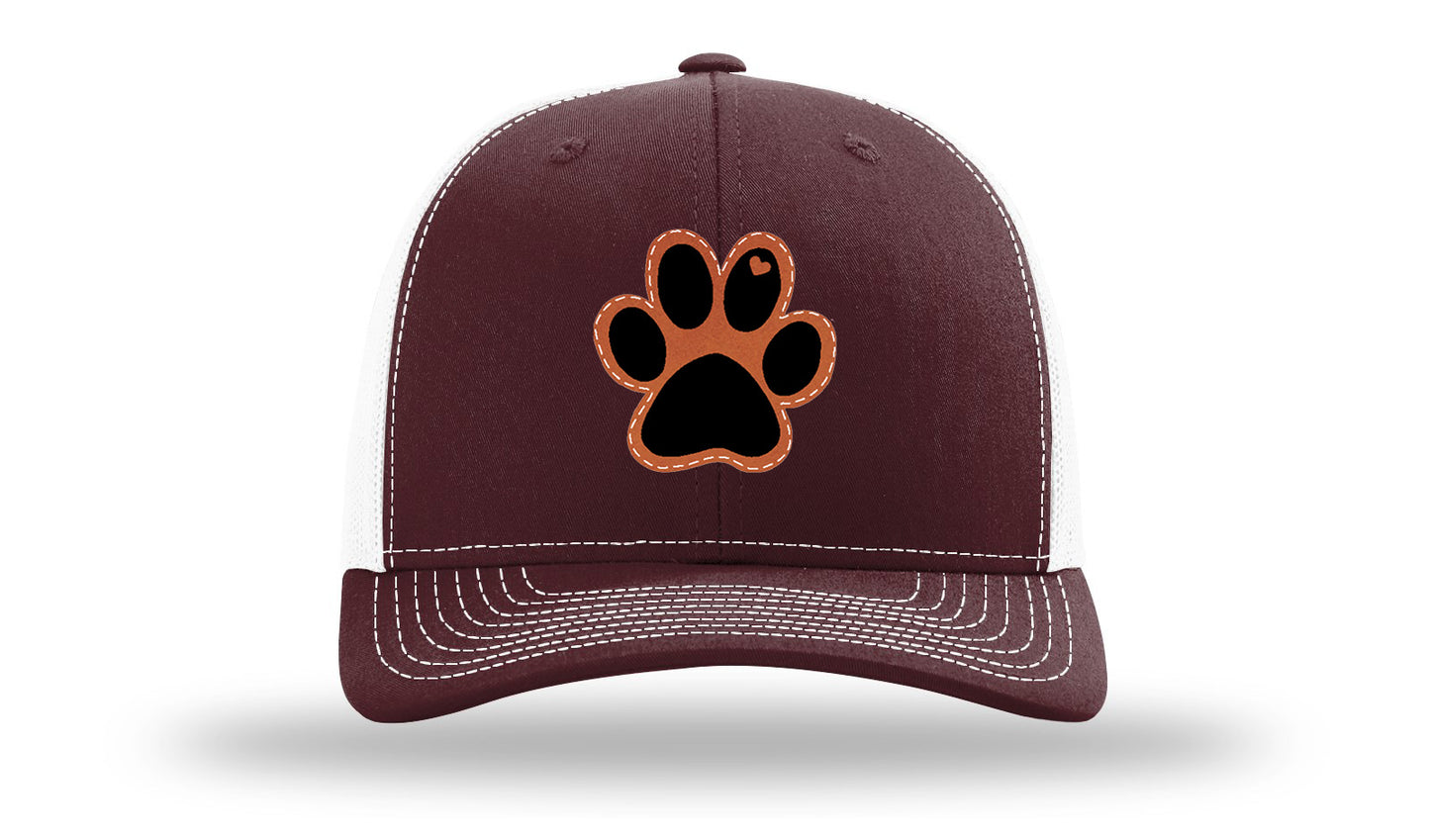 Paw Love Leather Patch Richardson 112 Hat-Maroon / White