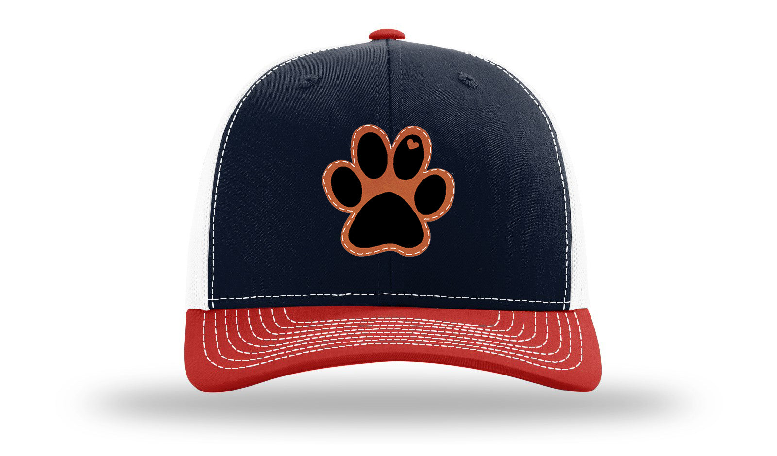 Paw Love Leather Patch Richardson 112 Hat-Navy / White / Red