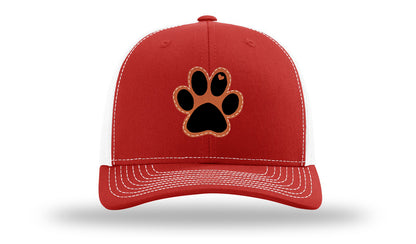 Paw Love Leather Patch Richardson 112 Hat-Red / White