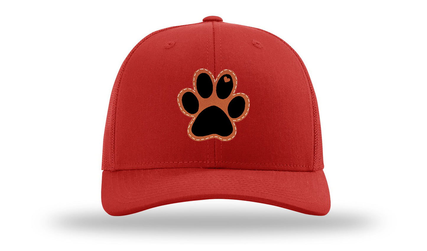 Paw Love Leather Patch Richardson 112 Hat-Red