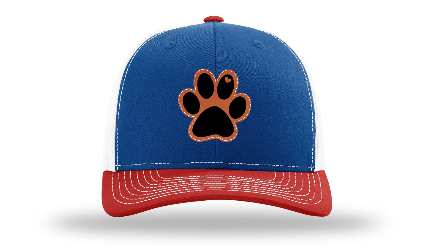 Paw Love Leather Patch Richardson 112 Hat-Royal / White / Red