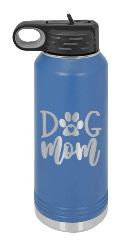 Dog Mom - 32oz Water Bottle Laser Engraved- Royal Blue