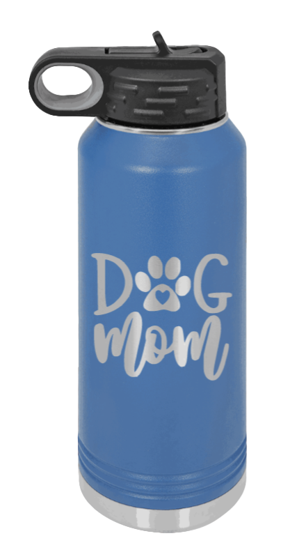 Dog Mom - 32oz Water Bottle Laser Engraved- Royal Blue