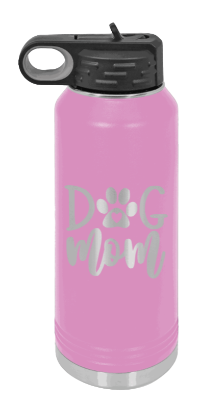 Dog Mom - 32oz Water Bottle Laser Engraved- Light Purple