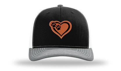 Puppy Love Leather Patch Richardson 112 Hat-Black / White / Heather Grey