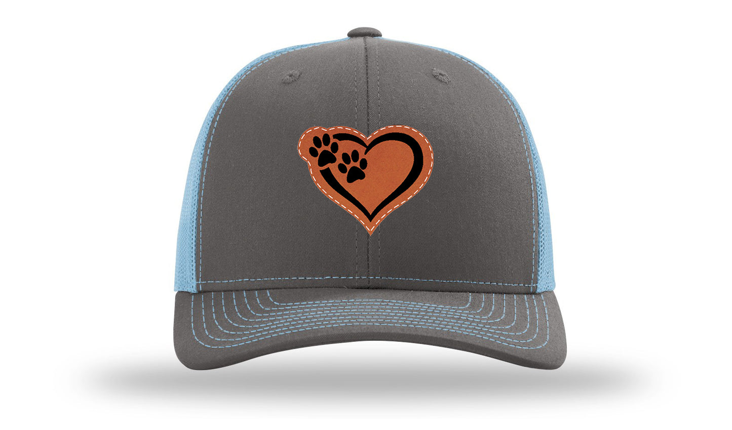 Puppy Love Leather Patch Richardson 112 Hat-Charcoal / Columbia Blue