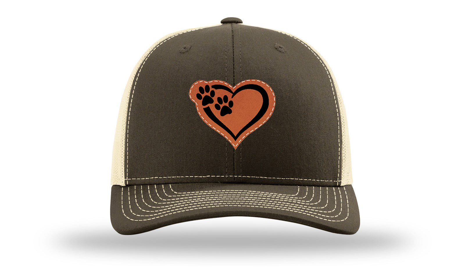 Puppy Love Leather Patch Richardson 112 Hat-Chocolate Chip/  Birch