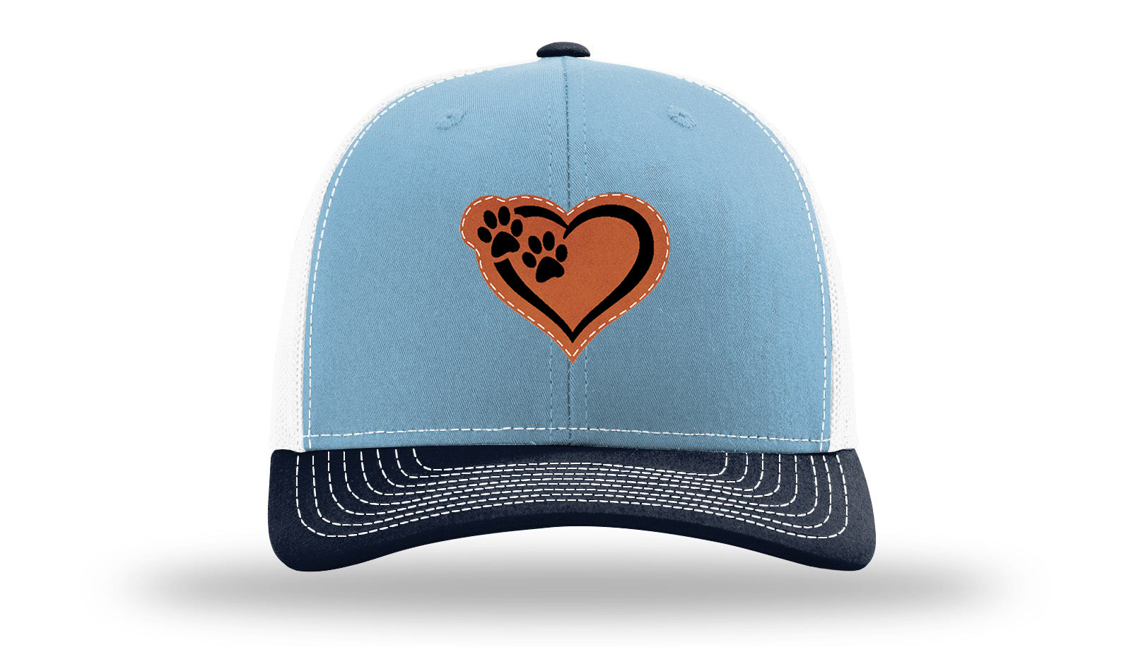 Puppy Love Leather Patch Richardson 112 Hat-Columbia Blue / White / Navy