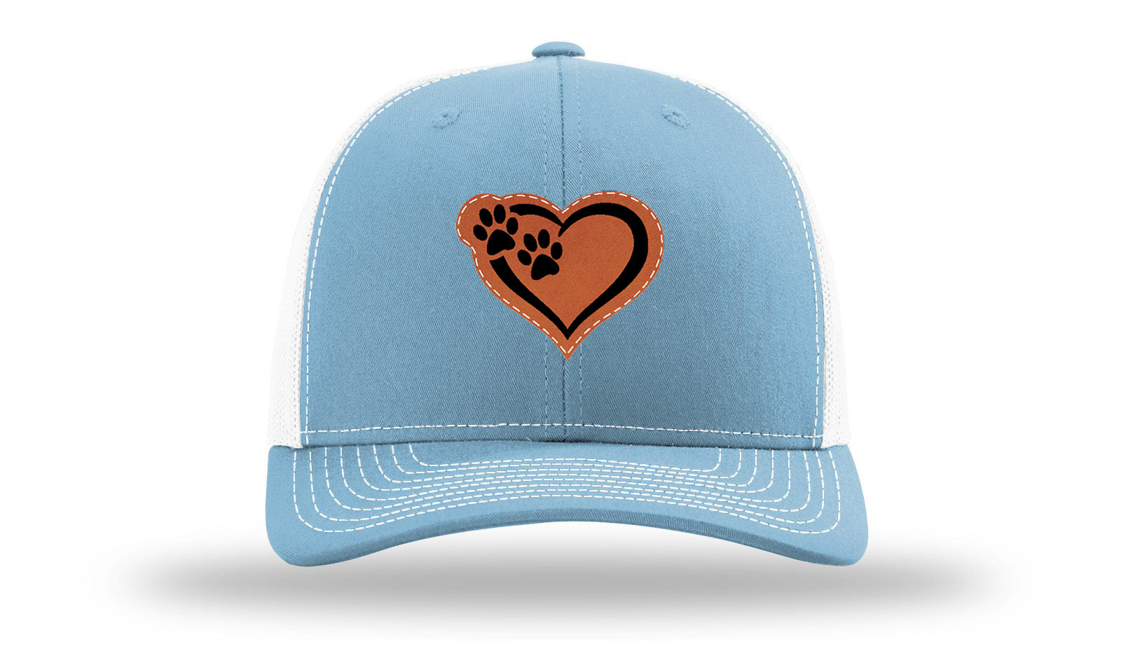 Puppy Love Leather Patch Richardson 112 Hat-Columbia Blue / White