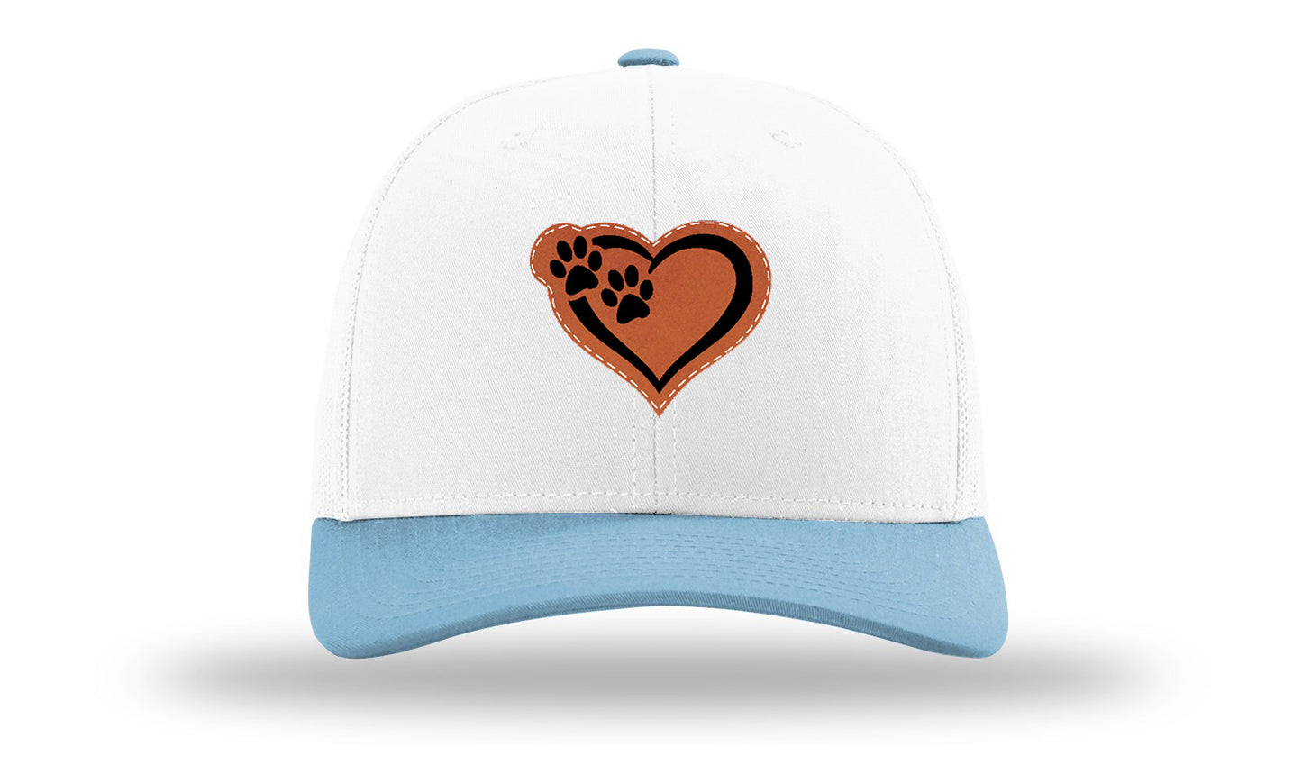 Puppy Love Leather Patch Richardson 112 Hat-White /Columbia Blue - CMB