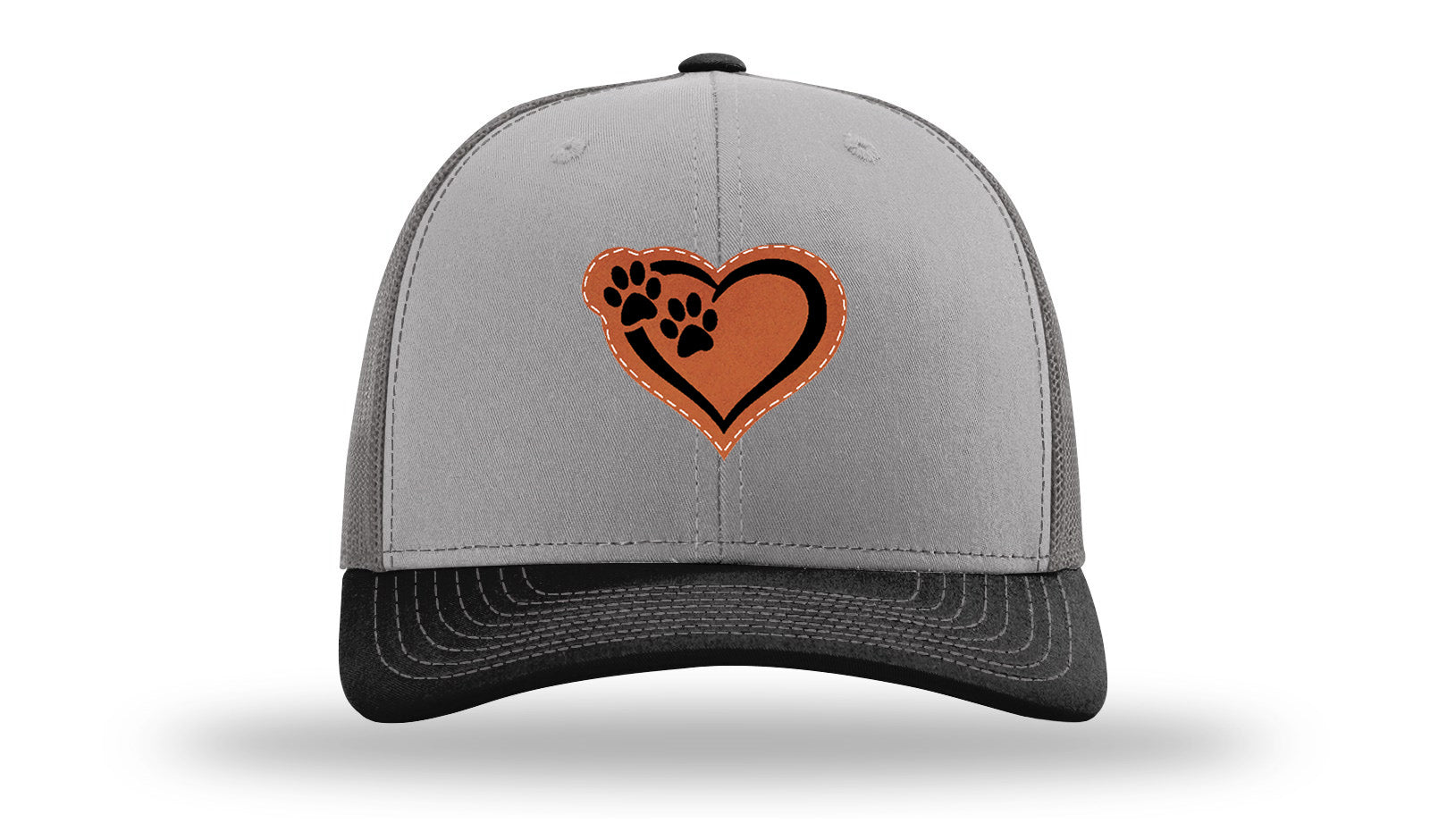 Puppy Love Leather Patch Richardson 112 Hat-Grey / Charcoal / Black