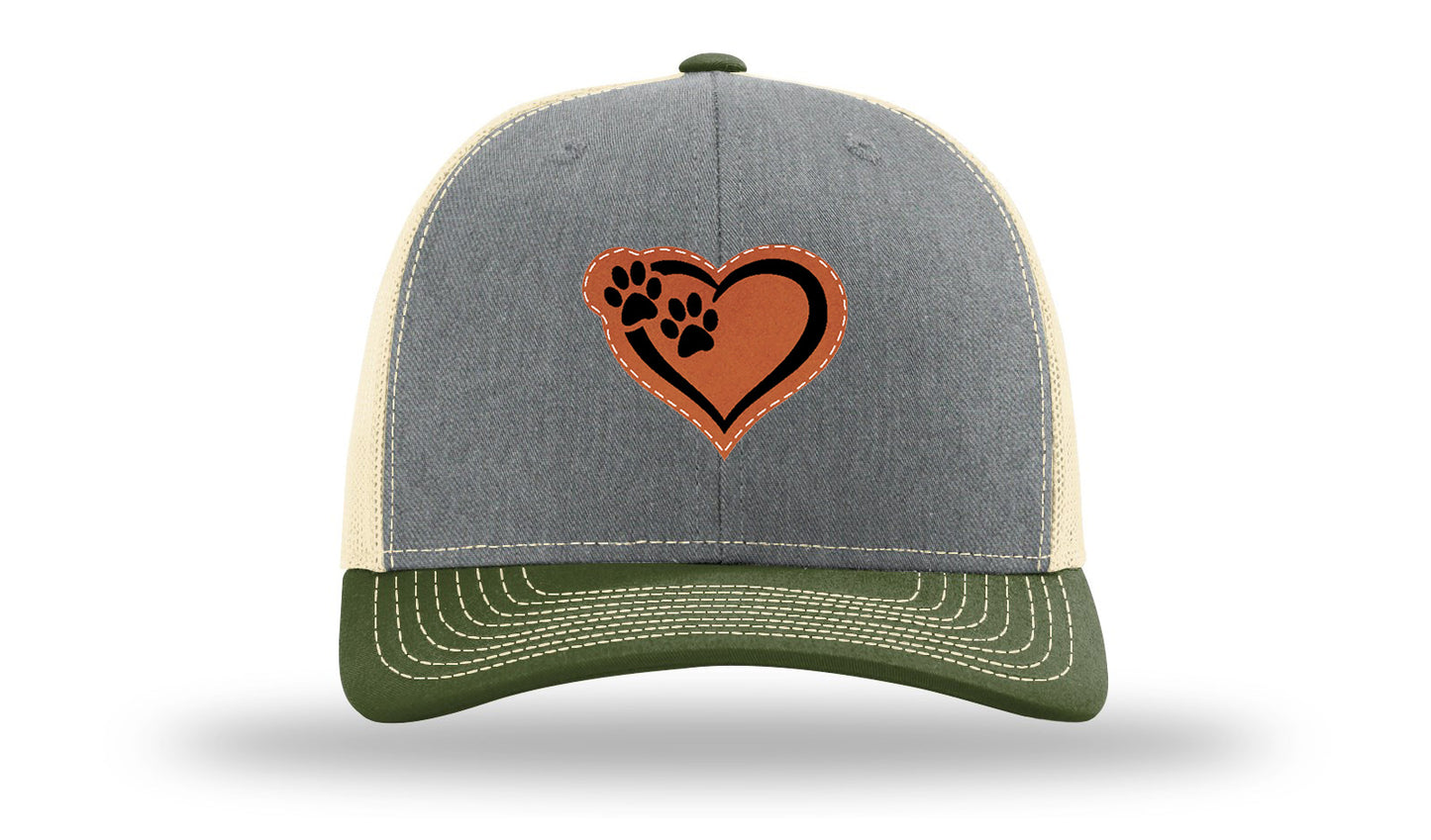 Puppy Love Leather Patch Richardson 112 Hat-Heather Grey / Birch / Army Olive