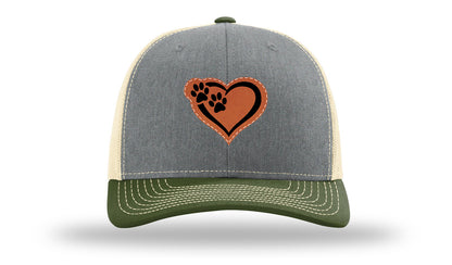 Puppy Love Leather Patch Richardson 112 Hat-Heather Grey / Birch / Army Olive