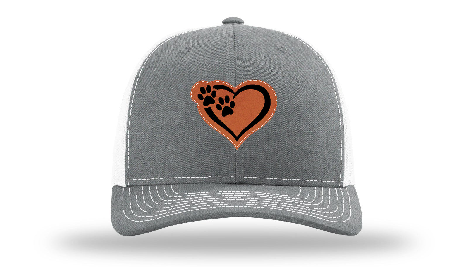 Puppy Love Leather Patch Richardson 112 Hat-Heather Grey / White