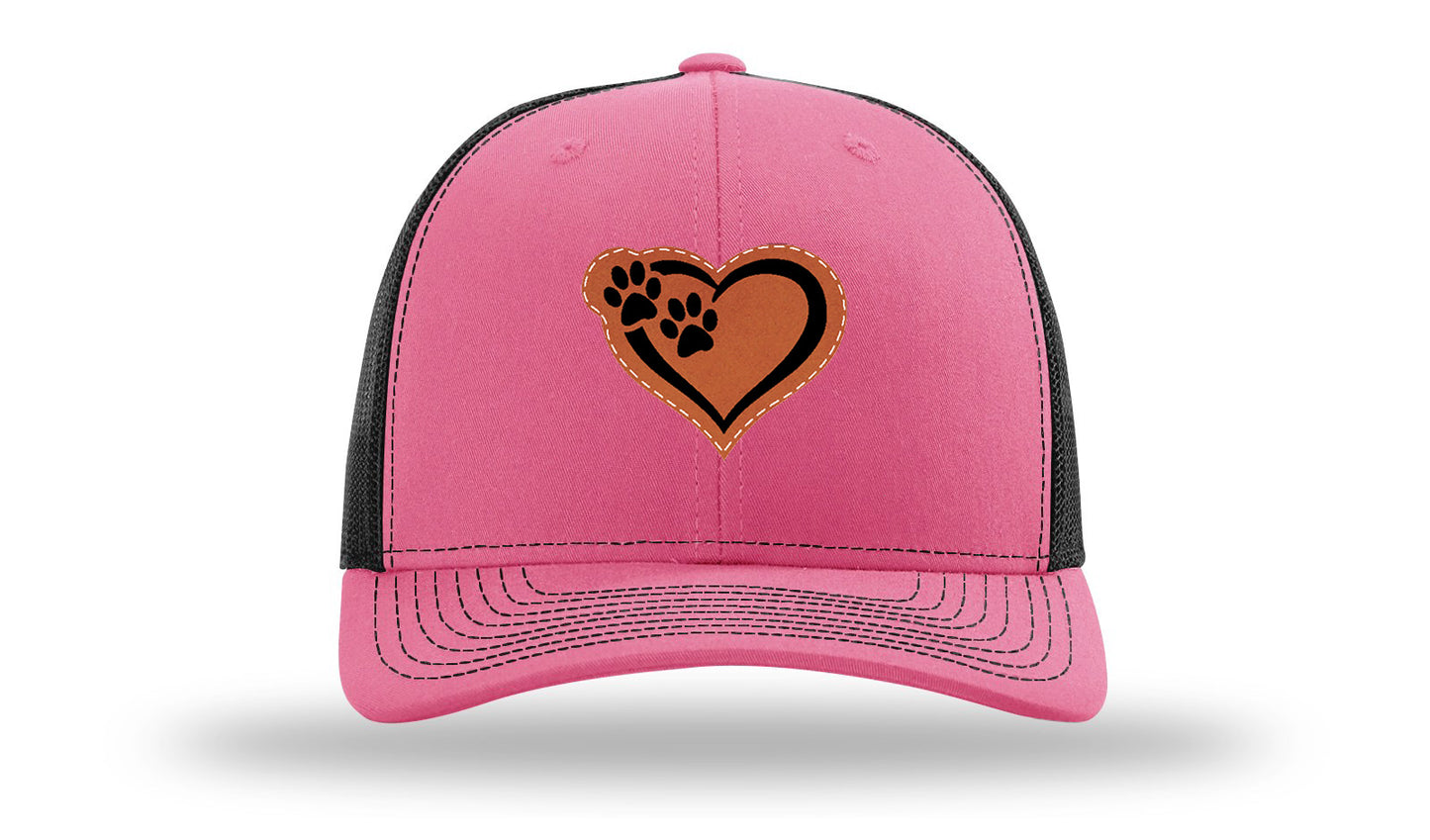 Puppy Love Leather Patch Richardson 112 Hat-Hot Pink / Black