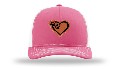 Puppy Love Leather Patch Richardson 112 Hat-Hot Pink / White