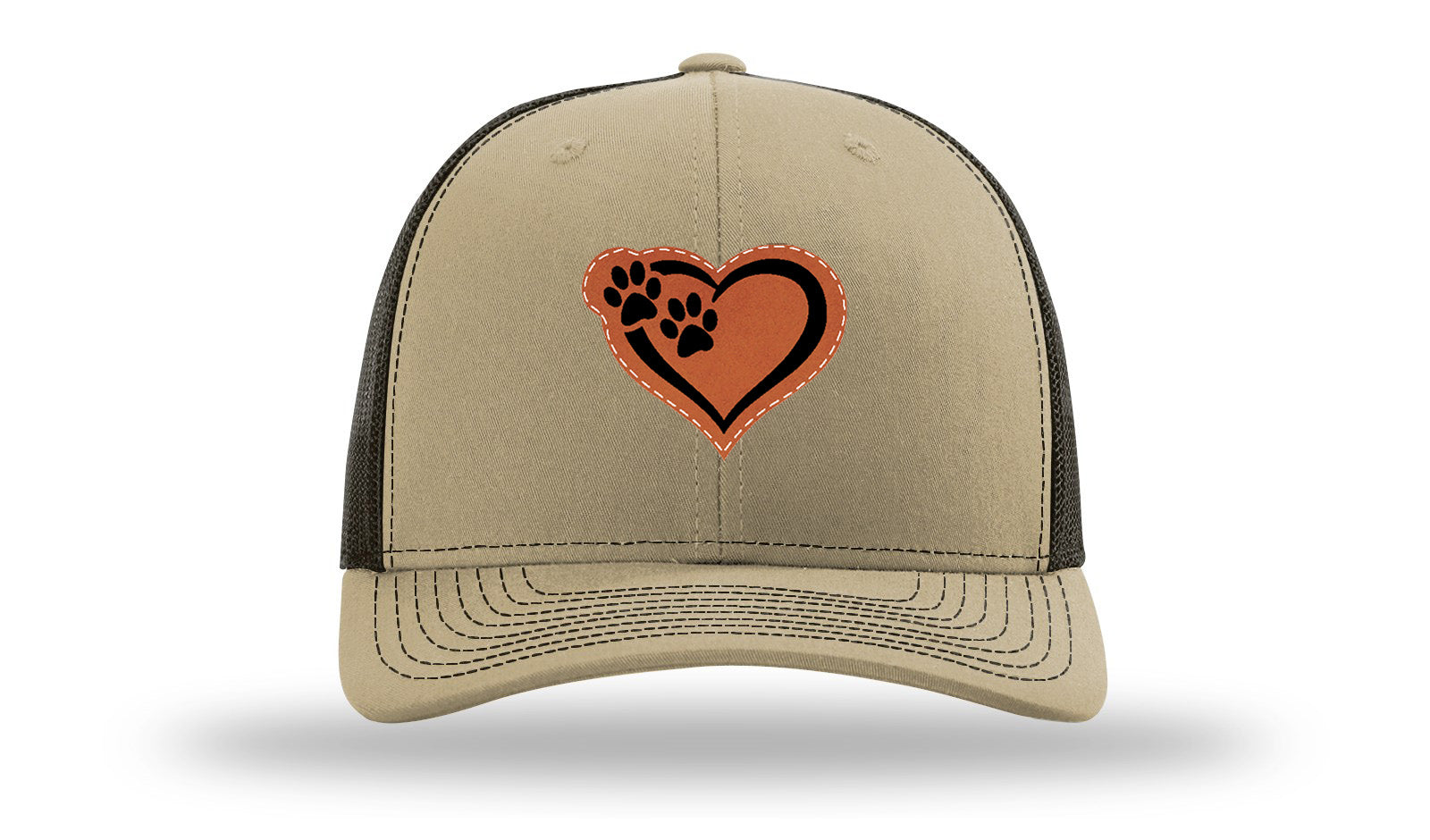 Puppy Love Leather Patch Richardson 112 Hat-Khaki / Coffee