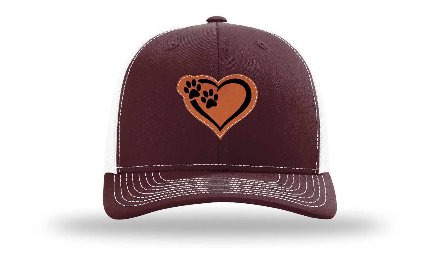 Puppy Love Leather Patch Richardson 112 Hat-Maroon / White