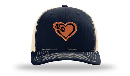 Puppy Love Leather Patch Richardson 112 Hat-Navy / Caramel