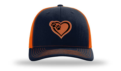 Puppy Love Leather Patch Richardson 112 Hat-Navy / Orange