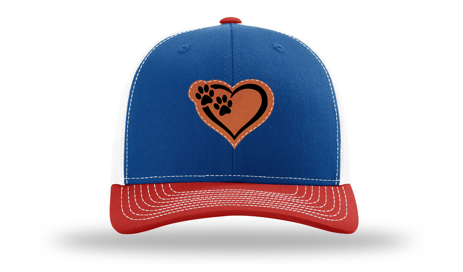 Puppy Love Leather Patch Richardson 112 Hat-Royal / White / Red
