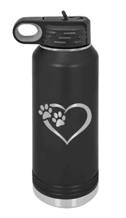 Puppy Love - 32oz Water Bottle Laser Engraved- Black