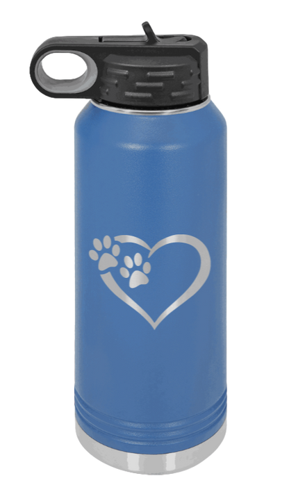 Puppy Love - 32oz Water Bottle Laser Engraved- Royal Blue