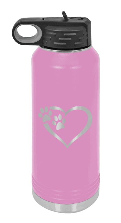 Puppy Love - 32oz Water Bottle Laser Engraved- Light Purple