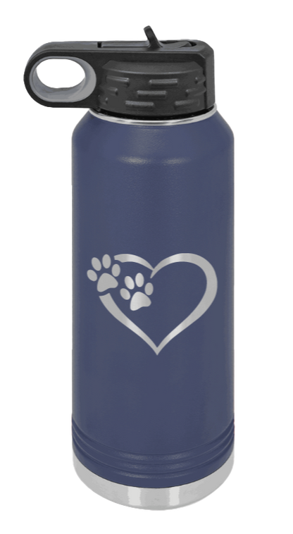 Puppy Love - 32oz Water Bottle Laser Engraved- Navy