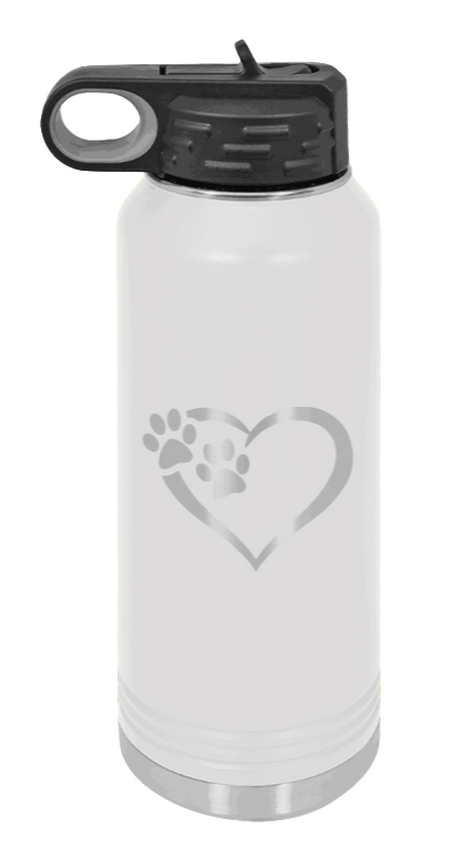 Puppy Love - 32oz Water Bottle Laser Engraved- White