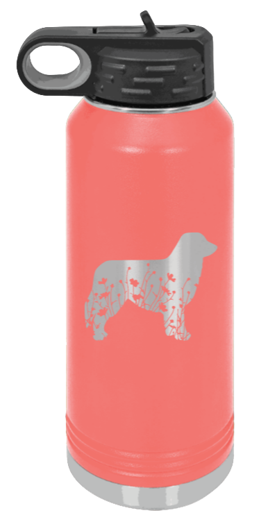 Aussie Flowers - 32oz Water Bottle Laser Engraved- Coral