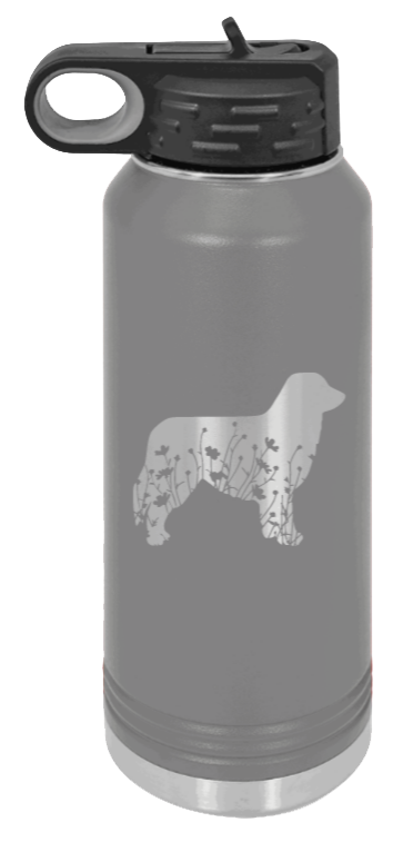 Aussie Flowers - 32oz Water Bottle Laser Engraved- Dark Grey