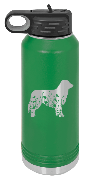Aussie Flowers - 32oz Water Bottle Laser Engraved- Green