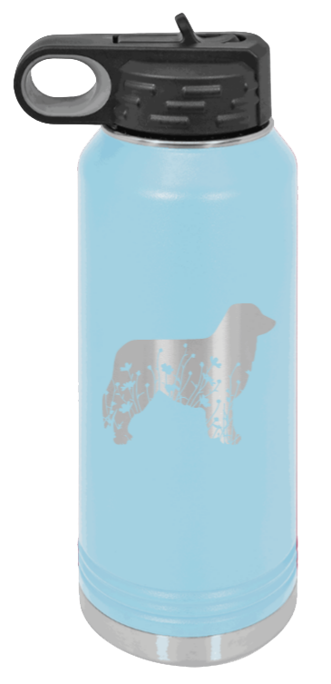 Aussie Flowers - 32oz Water Bottle Laser Engraved- Light Blue