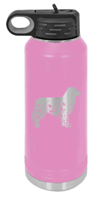 Aussie Flowers - 32oz Water Bottle Laser Engraved- Light Purple