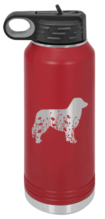 Aussie Flowers - 32oz Water Bottle Laser Engraved- Maroon