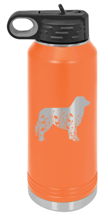 Aussie Flowers - 32oz Water Bottle Laser Engraved- Orange