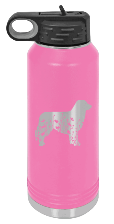 Aussie Flowers - 32oz Water Bottle Laser Engraved- Pink