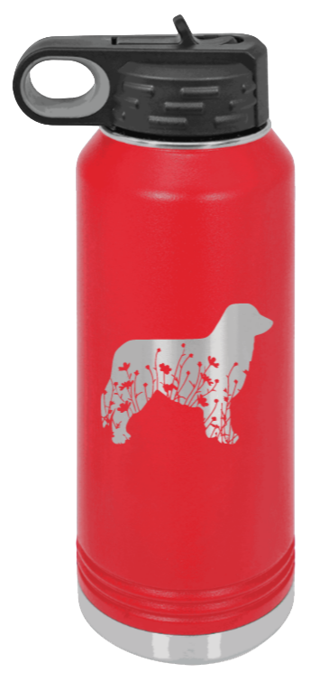 Aussie Flowers - 32oz Water Bottle Laser Engraved- Red