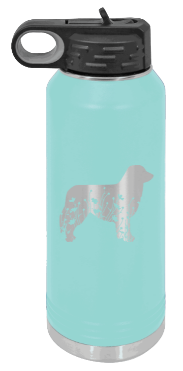 Aussie Flowers - 32oz Water Bottle Laser Engraved- Teal