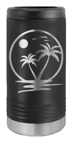 Palm Trees 2 Laser Engraved Slim Can Insulated Koosie