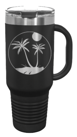 Palm Trees 3 40oz Handle Mug Laser Engraved