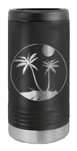 Palm Trees 3 Laser Engraved Slim Can Insulated Koosie