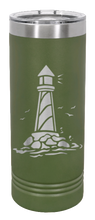 Load image into Gallery viewer, Lighthouse Laser Engraved Skinny Tumbler (Etched)
