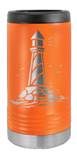 Load image into Gallery viewer, Lighthouse Laser Engraved Slim Can Insulated Koosie
