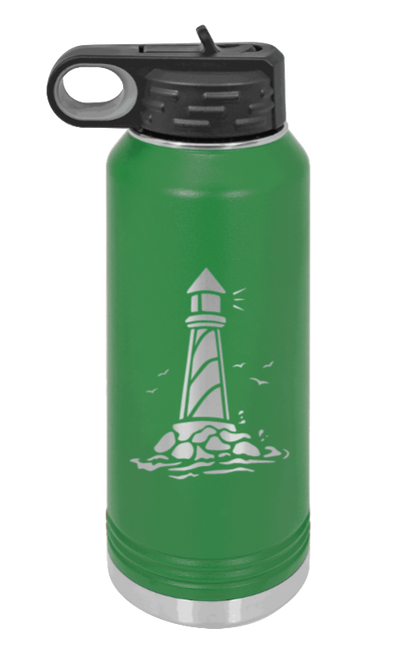 Lighthouse - 32oz Water Bottle Laser Engraved- Green