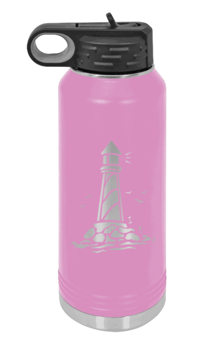 Lighthouse - 32oz Water Bottle Laser Engraved- Light Purple