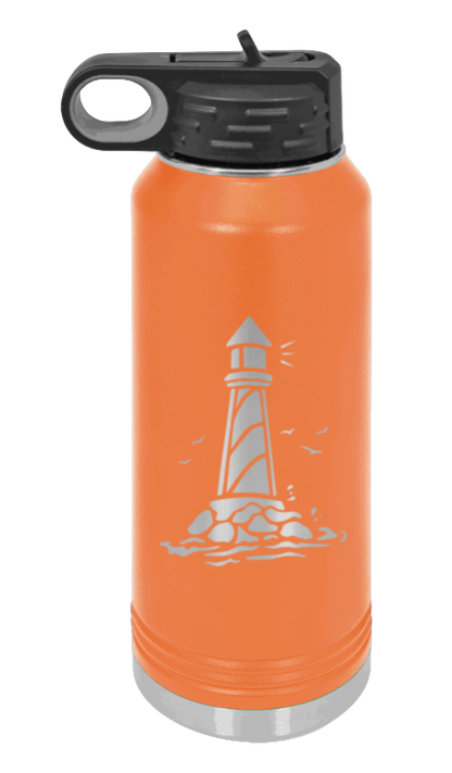 Lighthouse - 32oz Water Bottle Laser Engraved- Orange