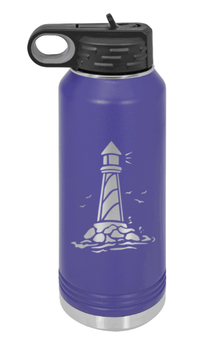 Lighthouse - 32oz Water Bottle Laser Engraved- Purple