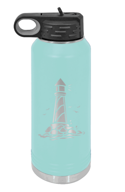 Lighthouse - 32oz Water Bottle Laser Engraved- Teal